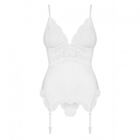 810-COR-2 Guêpière blanche  string