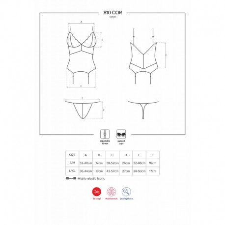 810-COR-2 Guêpière blanche  string