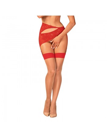 S814 Bas jarretelles rouge