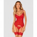Ingridia corset et string - Rouge
