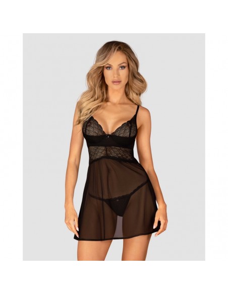 Chemeris babydoll et String - Noire