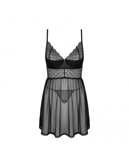 Chemeris babydoll et String - Noire