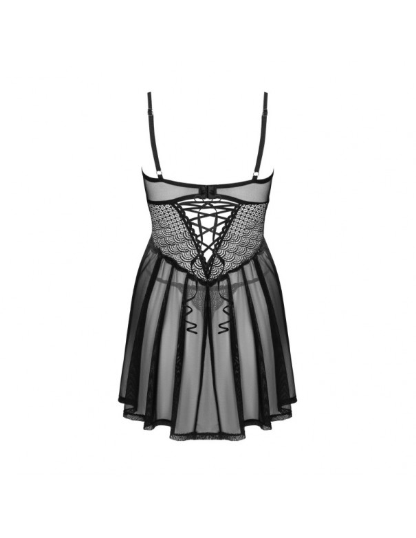 Chemeris babydoll et String - Noire
