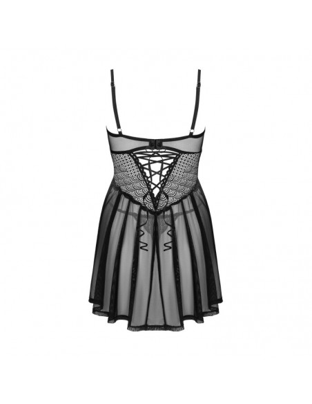 Chemeris babydoll et String - Noire