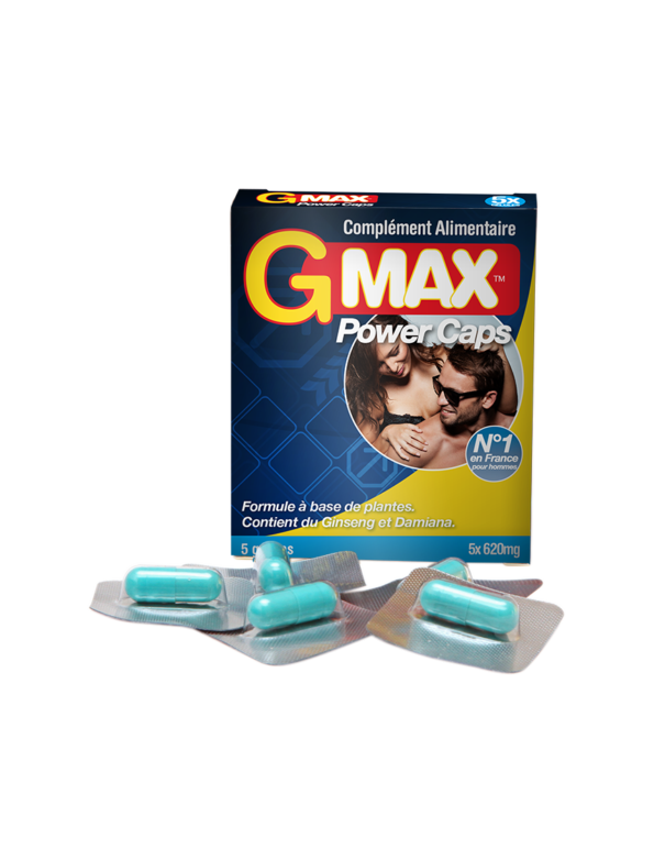 5 Gélules Gmax "Power Caps Homme"