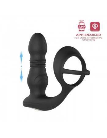 Cyrus - Vibromasseur de prostate va et vient contrôlé par application - Noir 2