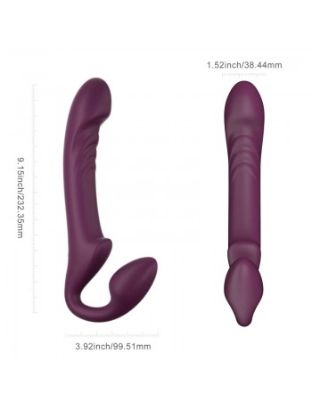 Bliss Strap-on tête rotative télécommandé - Bordeaux 2