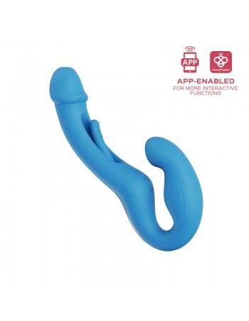 Harmony Duo Strap on vibrant avec tapotage - Bleu 2