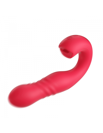JOI THRUST 2 rouge - Vibromasseur point G - lèche-clitoris - va et vient contrôlé par application 2