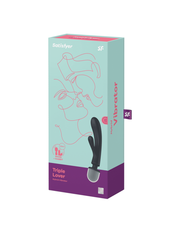 Triple lover Rabbit et Wand Satisfyer - Noir