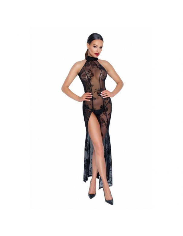 F239 Robe longue en tulle