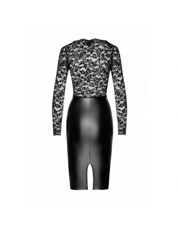 F295 Euphoria Robe midi en dentelle et wetlook