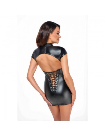 F309 Mini robe fantaisie wetlook avec laçage au dos 2