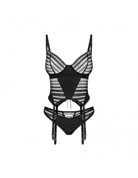 Lune Bellis corset et string - Noirs