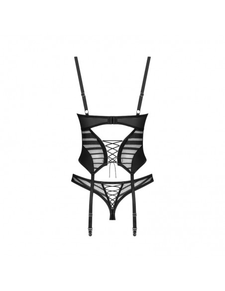 Lune Bellis corset et string - Noirs