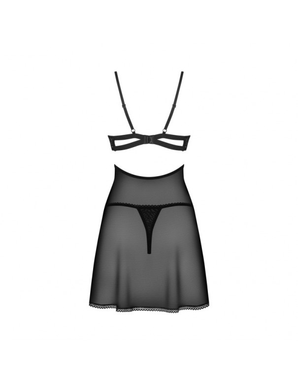Nutris babydoll et String - Noire