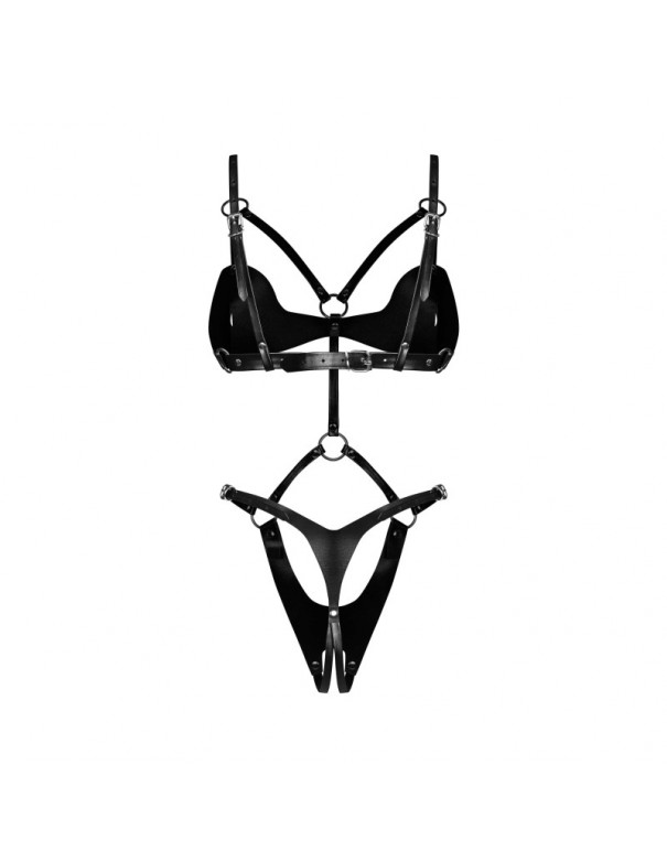 Dame controle body ouvert - Noir