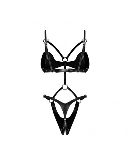 Dame controle body ouvert - Noir