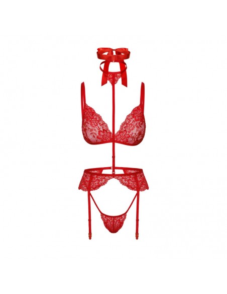Bondage 243 ensemble lingerie 5 pièces - rouge