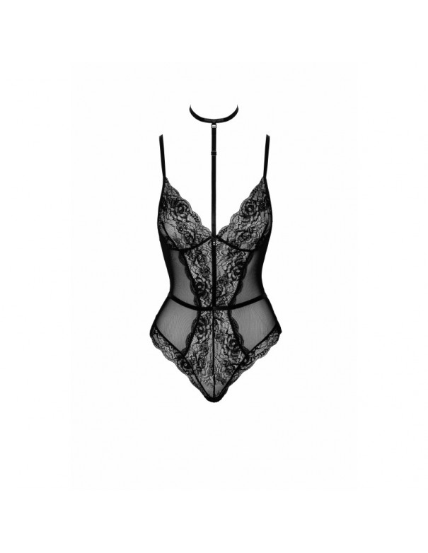 First Kiss 248 body en dentelle avec collier - noir