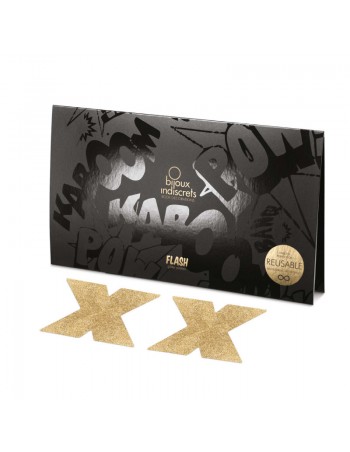 Flash - Cache-tétons Croix - Or 2