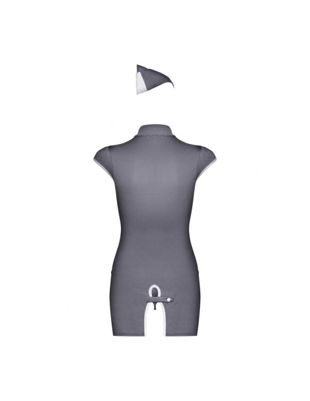 Stewardess Costume 3 pcs - Gris