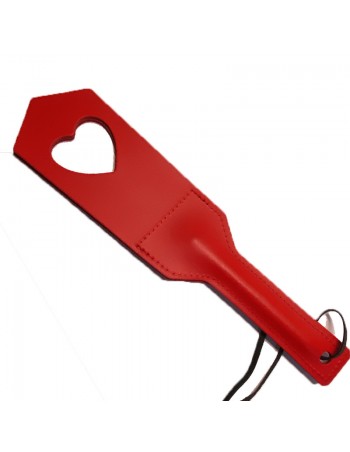 Paddle en Cuir Cœur Rouge