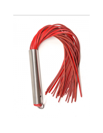 Martinet homme rouge manche métal lanières en cuir RIGIDE