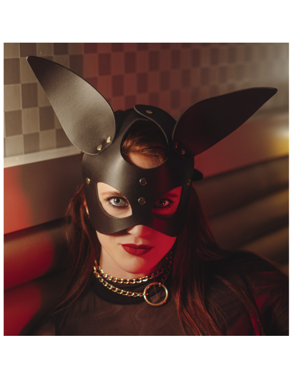 Masque Oreilles Lapin Noir  Gold