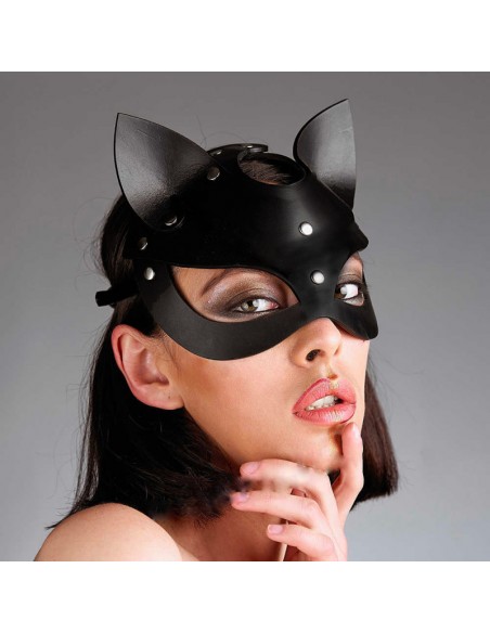 Masque Catwoman Cuir Noir