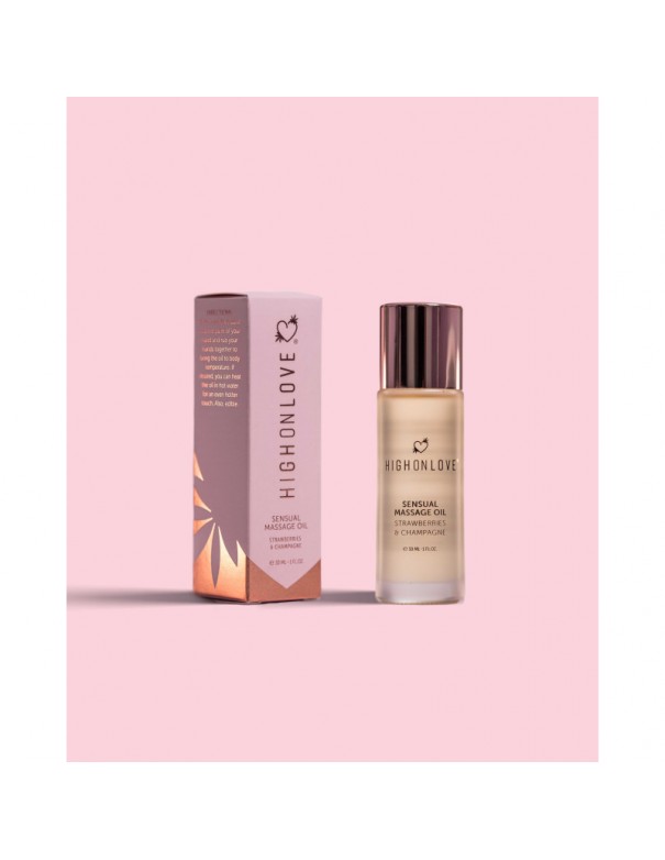 Mini Huile de massage luxueuse Fraises et champagne - 30 ml