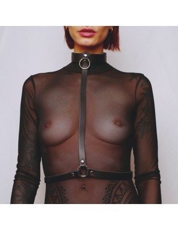 Harnais de poitrine en cuir Noir
