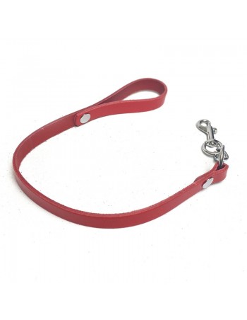 Laisse courte cuir Rouge