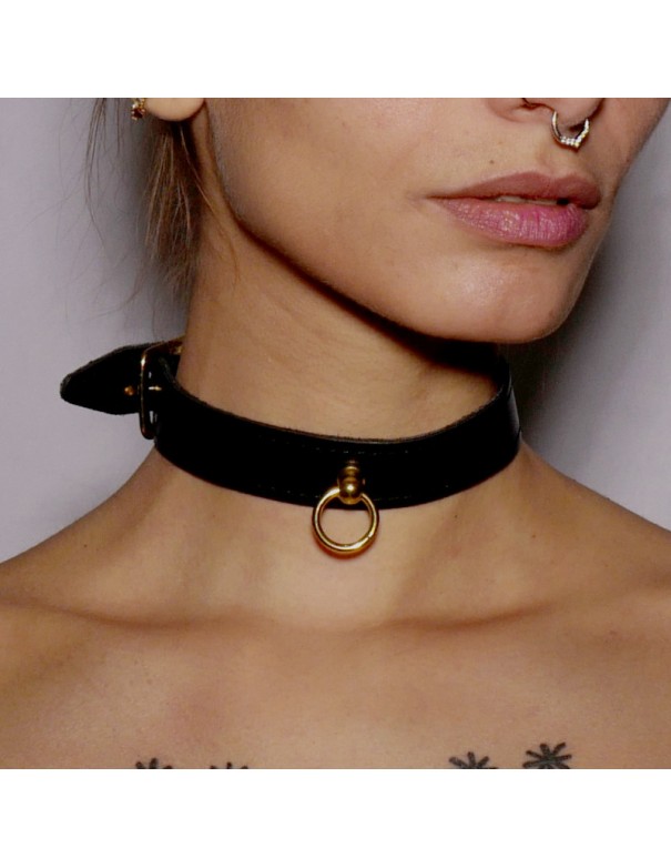 Collier fin anneau Gold