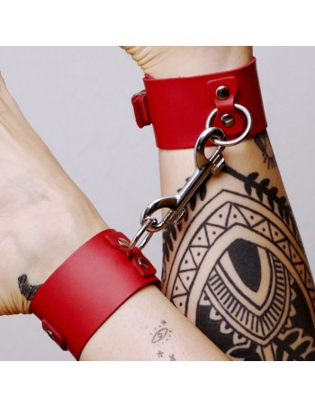 Chevillères en cuir Collection Anneaux Rouge