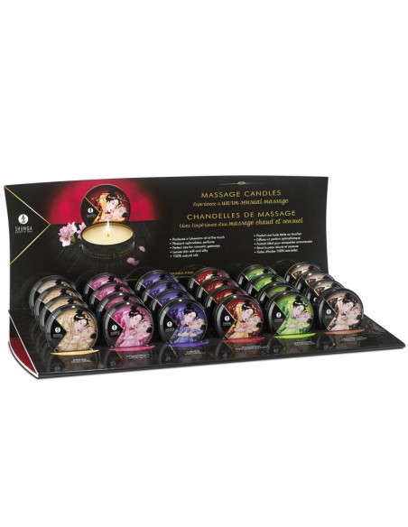 Présentoire mini bougies de massage - 24 unités