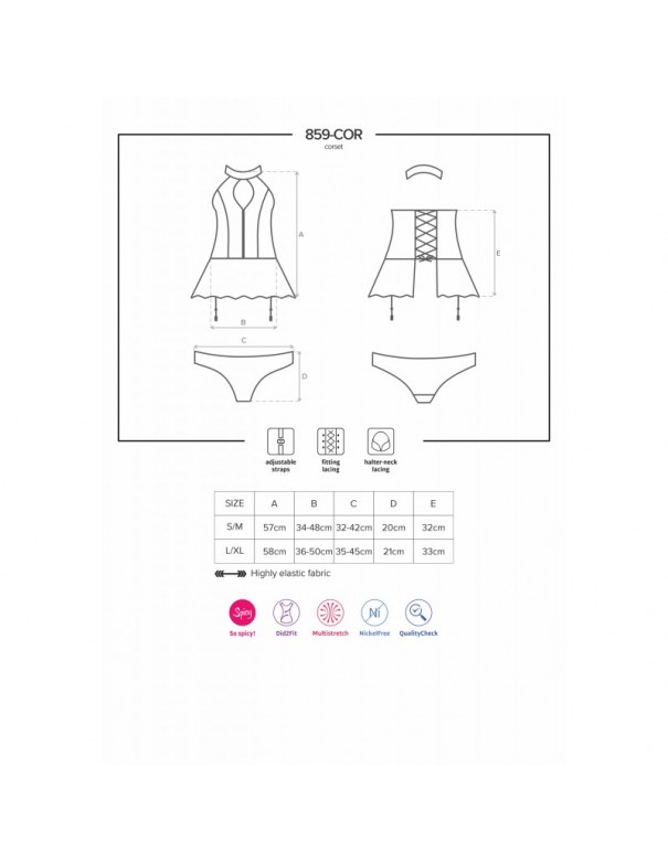859-COR-1 Guêpière - Noir