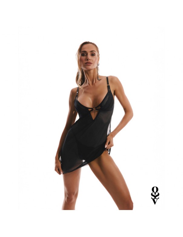 Alliane nuisette et string - Noirs