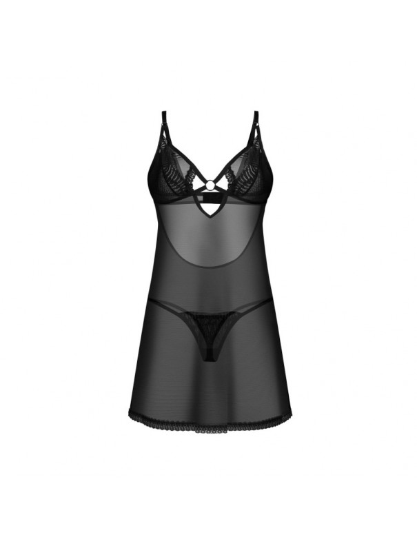 Alliane nuisette et string - Noirs