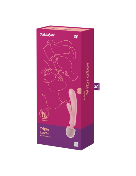 Vibromasseur "Triple Lover Rabbit Wand Pink"