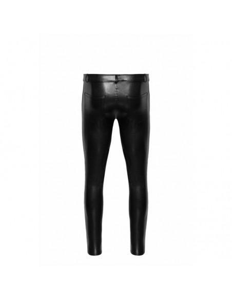 H067 Pantalon long en wetlook serpent avec poches arrière