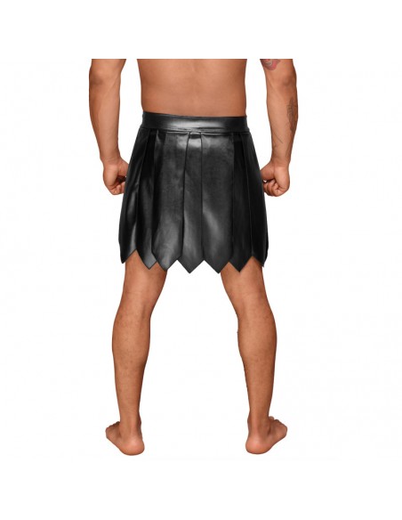 H053 Jupe gladiateur pour homme en cuir écologique avec plis en PVC