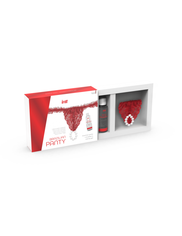 Red brazilian panty - String et lubrifiant