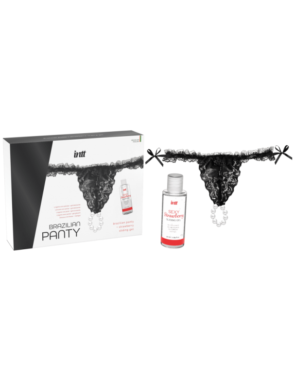 Black brazilian panty - String et lubrifiant