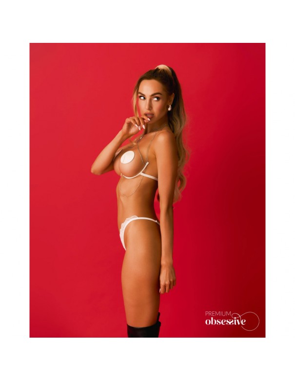 Lustique harnais soutien-gorge blanc PREMIUM