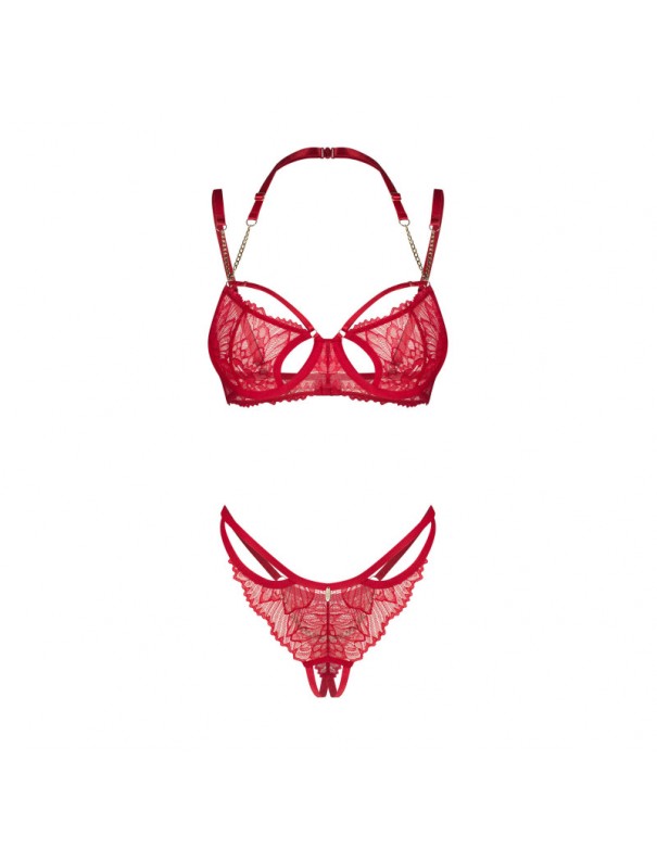 Matildea ensemble lingerie ouvert rouge