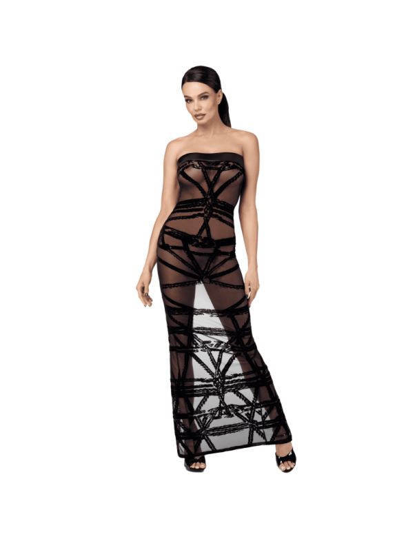 F358 Bondesque Opera Robe longue épaule décolletée