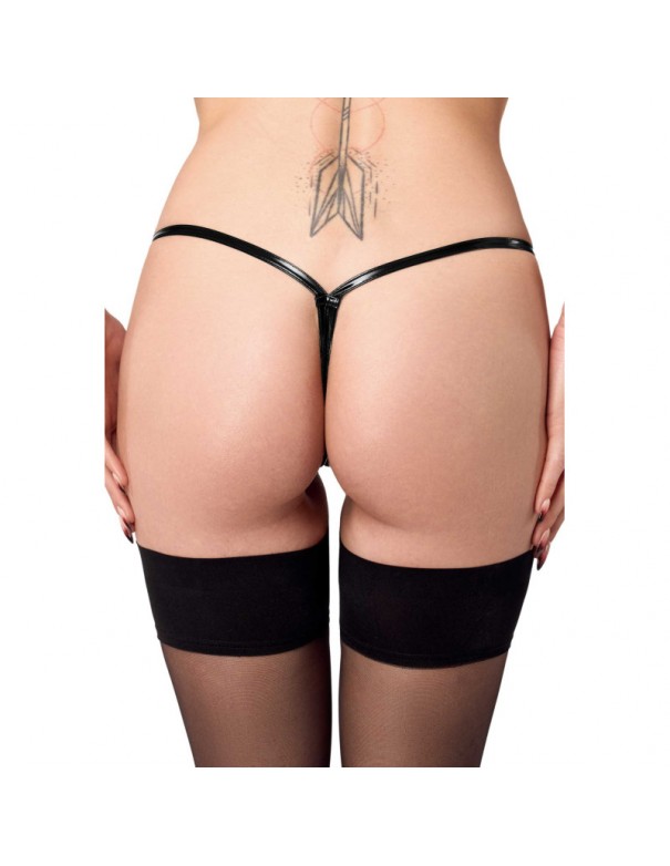 P014 Dominae String en PVC avec fermeture argentée