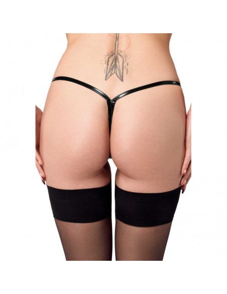 P014 Dominae String en PVC avec fermeture argentée