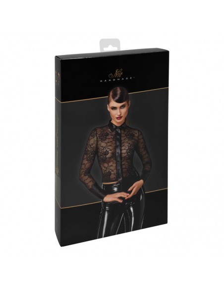 F377 Noirelle Chemise en dentelle boutonnée